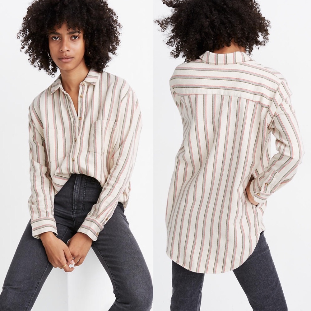 Madewell Flannel Sunday Stripe Shirt S